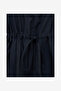 Women's Navy Era Poplin Ruffle Collar Top - 7