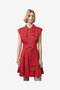 Women's Watermelon Red Alexis Cotton Belted Dress - 2