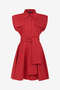 Women's Watermelon Red Alexis Cotton Belted Dress - 6