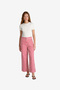 Women's Crimson Red Keller Cotton Striped Trouser