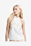 Women's Ecru/Neutral Calissa Cotton Halter Neck Top