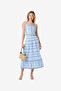 Women's True Blue Structured Taffeta Midi Skirt - 2
