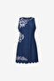 Women's New Navy/Porcelain Calissa Cotton Blend Mini Dress - 6