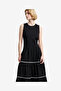 Women's Kaylie Mix Tiered Ric Rac Monochrome Midi Dress - 2