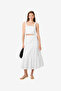 Women's Summer White Svea Flrl Eyelt Tier Maxi Skrt - 2