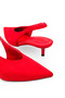 Women's Pointed Toe Open Back Thin Heeled Shoes 0012260 Red Suede - 4