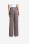 Women's Brown/Porcelain Stri Alexis Cotton Wide Leg Trouser - 4