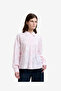 Women's Naya Floral Jacquard Striped Pink Long Sleeve Shirt