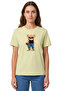 Women's Yellow Hot Chic Teddy Bear Printed 100% Cotton Comfortable Fit T-Shirt