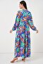 Bdart Patterned V-Neck Maxi Dress - 6