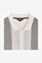 Men's Chocolate Brown/Ecru Ss Button Through Stripe Polo T-Shirt - 6
