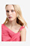 Women's Novie Crinkle Asymmetric Pink Top - 4