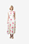 Women's Ivory/Pink Multi Cressida Faron Drape Midi Dress - 2