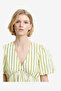 Women's Yellow/Navy Stripe Cambria Cotton Peplum Top - 3