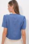 Bdart Textured V-Neck Linen Blend Crop Top - 6