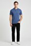 Jeans Men Regular Fit Brand Logo Short Sleeve Polo Shirt, Dusty Blue - 2