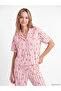 Women's Pajama Set Striped Patterned Shirt Collar Short Sleeve Long Bottom Casual Home Wear W6H964D8 - 2