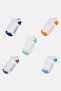 Men 5 Pairs Brand Logo Ankle Socks, White - 3