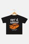 Kids Boy Graphic Print Short Sleeve T-Shirt, Black - 3