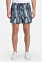Men Regular Fit 5 Inseam Abstract Print Basic Shorts, Multicolor
