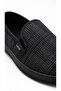 Cryb + Men's + Black + Navy Blue + Checkered + Linen + Slip on + Casual Shoes - 3