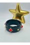 Red Stone Detail Premium Handcuffs Black - 3