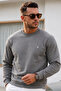 Gray Plain Sleeve Regular Men's Sweatshirt - 6