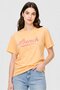 Women Crew Neck Short Sleeve Embroidered Logo T-Shirt, Orange