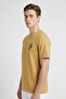 Men Crew Neck Short Sleeve Graphic Print T-Shirt, Khaki - 3