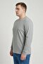 Men Crew Neck Long Sleeve Heather T-Shirt, Heather Grey - 3