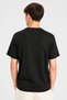 Men Sportswear Fit Short Sleeve Graphic Print Outdoor T-Shirt, Black - 4