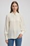 Boss Women Pointed Collar Long Sleeve Solid Shirt, Ivory