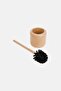 Stoneware Toilet Brush With Base, Brown - 2