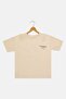 Kids Boy Short Sleeve Brand Logo T-Shirt, Beige - 2
