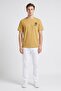 Men Crew Neck Short Sleeve Graphic Print T-Shirt, Khaki - 2