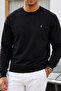 Black Plain Sleeve Regular Men's Sweatshirt - 6