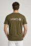 Men Crew Neck Short Sleeve Graphic Print T-shirt, Olive - 4