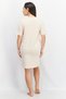 Women Round Neck Short Sleeve Graphic Print Sleepwear Dress, Beige Combo - 3