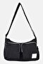 Women Brand Logo Quartz Small Messenger Bag, Black