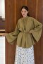 Olive Green Modal Textured Melissa Blouse - 5