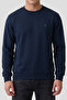 Navy Blue Oversize Cotton Men's Sweatshirt - 4