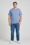 Men Crew Neck Short Sleeve Solid T-Shirt, Blue - 2