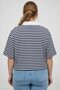 Women Spread Collar Short Sleeve Stripe Polo Shirt, Multicolor - 4