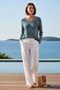 Women's Knitted Long Sleeve Round Neck T-Shirt - 2