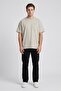 Men Crew Neck Short Sleeve Embroidered Logo T-Shirt, Grey - 2