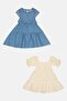 Kids Girl 2 Pcs Checkered Dresses, Multicolor - 2
