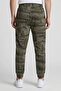 Men Regular Fit Textured Jogger Pants, Dark Olive - 4