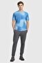 Men Sportswear Fit Short Sleeve Brand Logo Training T-Shirt, Blue - 2