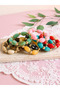 Natural Stone Elastic Bracelet with Gold Detail, Summer Accessory - 2