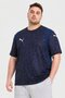 Men Slim Fit Short Sleeve Team Cup Football Jersey, Navy
